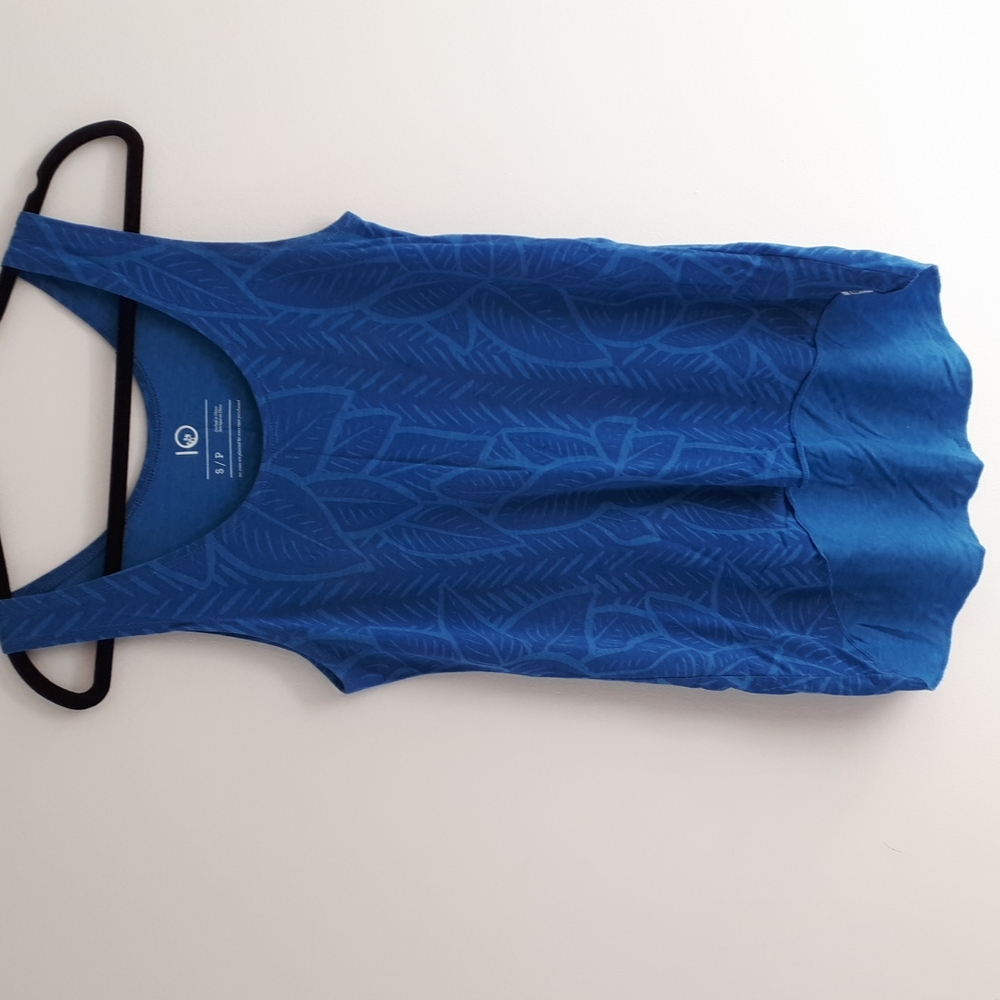 Tentree blue tank top hi-lo hem